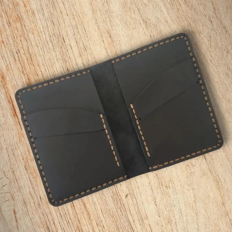 Vintage Handmade Crazy Horse Genuine Leather Card Holder Men Card Wallet ID Holder Business Credit Card sleeve Case MC-418