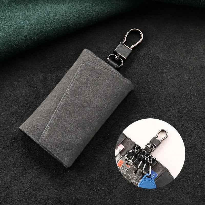 Genuine Leather Key Organizer | Multi-Key Holder with Card Slot