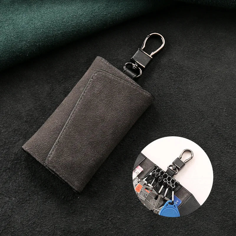 Genuine Leather Key Organizer | Multi-Key Holder with Card Slot