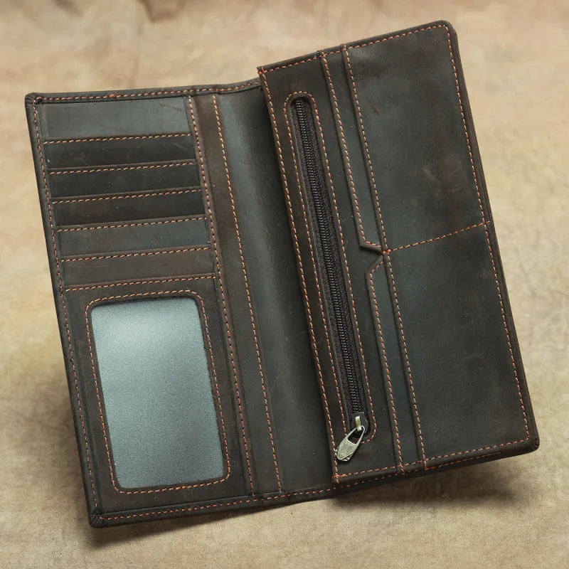 High Quality Luxury Men's Wallet Genuine Leather Multi-pockets Male Purse Card Holder cartera hombre  카드지갑
