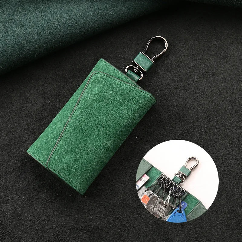 Genuine Leather Key Organizer | Multi-Key Holder with Card Slot
