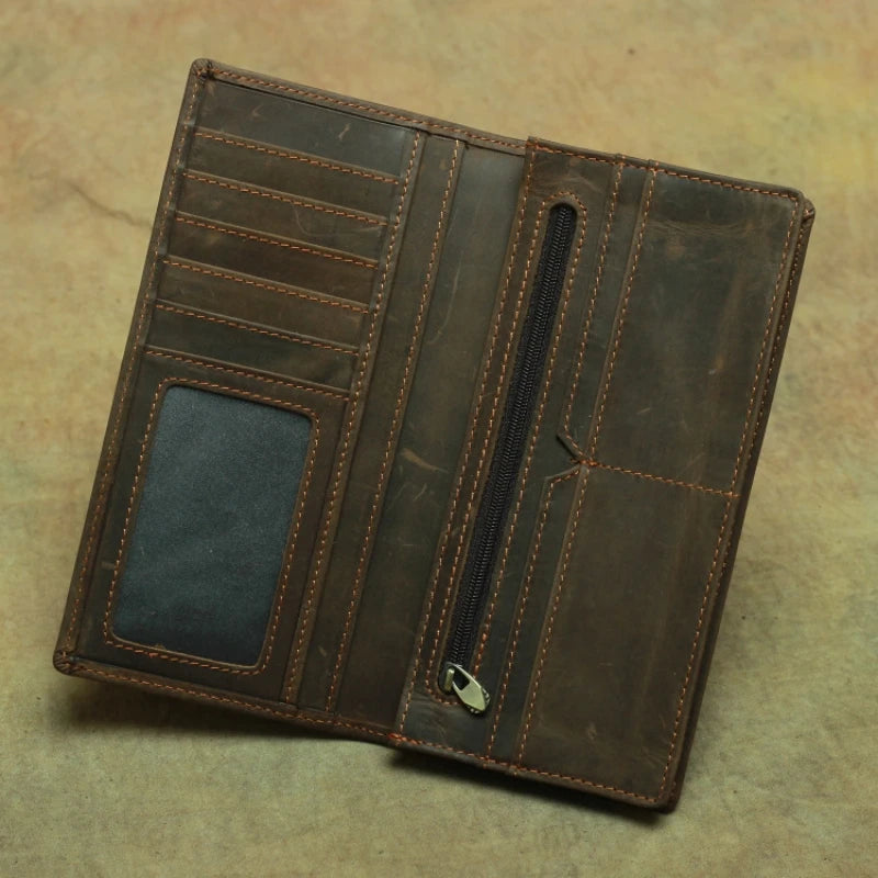 High Quality Luxury Men's Wallet Genuine Leather Multi-pockets Male Purse Card Holder cartera hombre  카드지갑