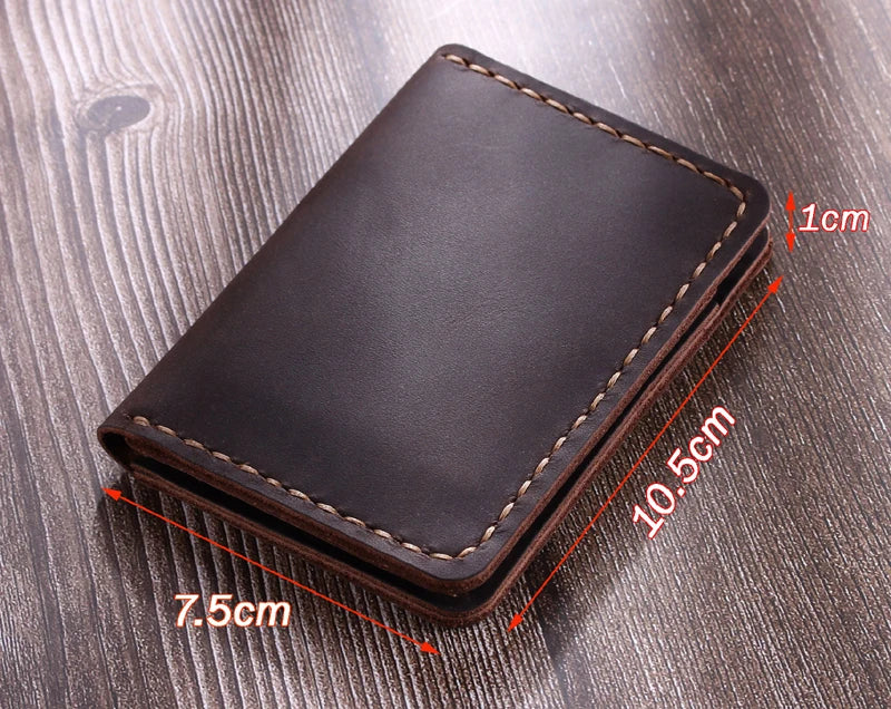Vintage Handmade Crazy Horse Genuine Leather Card Holder Men Card Wallet ID Holder Business Credit Card sleeve Case MC-418