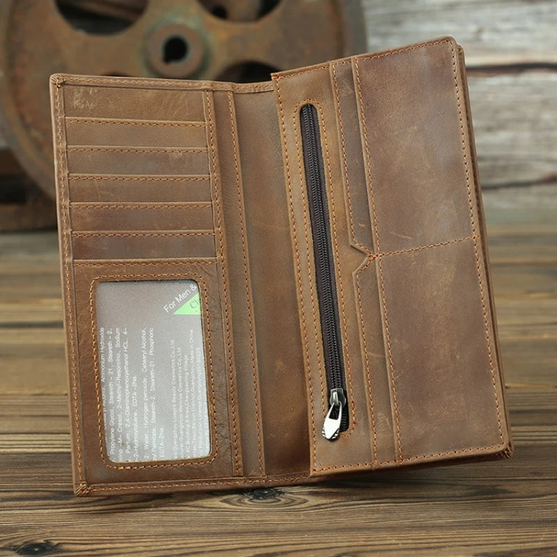 High Quality Luxury Men's Wallet Genuine Leather Multi-pockets Male Purse Card Holder cartera hombre  카드지갑