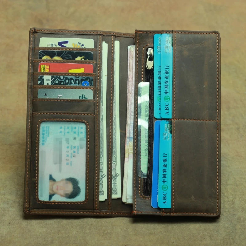 High Quality Luxury Men's Wallet Genuine Leather Multi-pockets Male Purse Card Holder cartera hombre  카드지갑