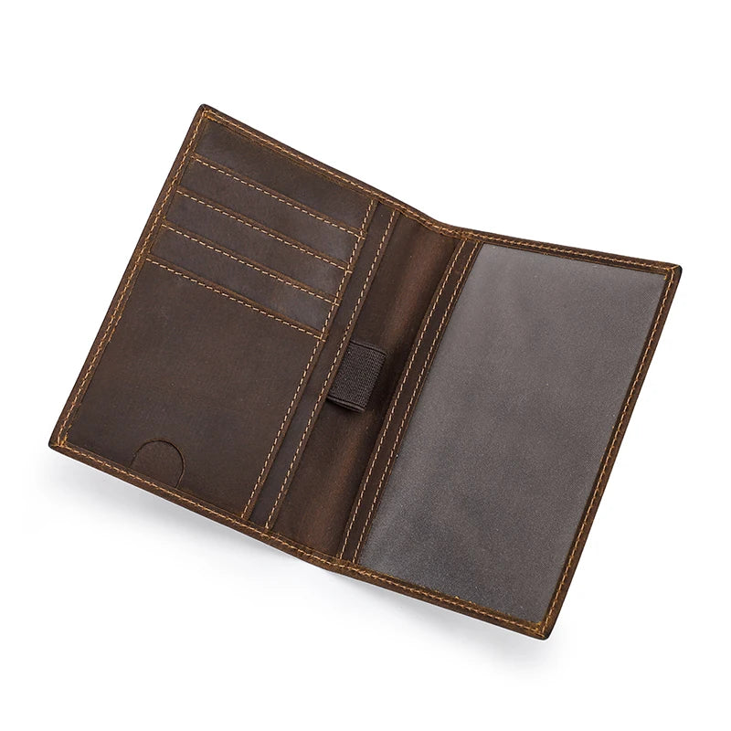 CONTACT'S Passport Holder Men Genuine Leather Mini Wallet Card Holder for Passport Vintage Passport Cover Travel Passport Wallet