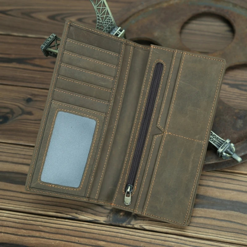 High Quality Luxury Men's Wallet Genuine Leather Multi-pockets Male Purse Card Holder cartera hombre  카드지갑
